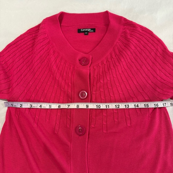 George Pink Cardigan Sweater with Textured Knit - Picture 8 of 9